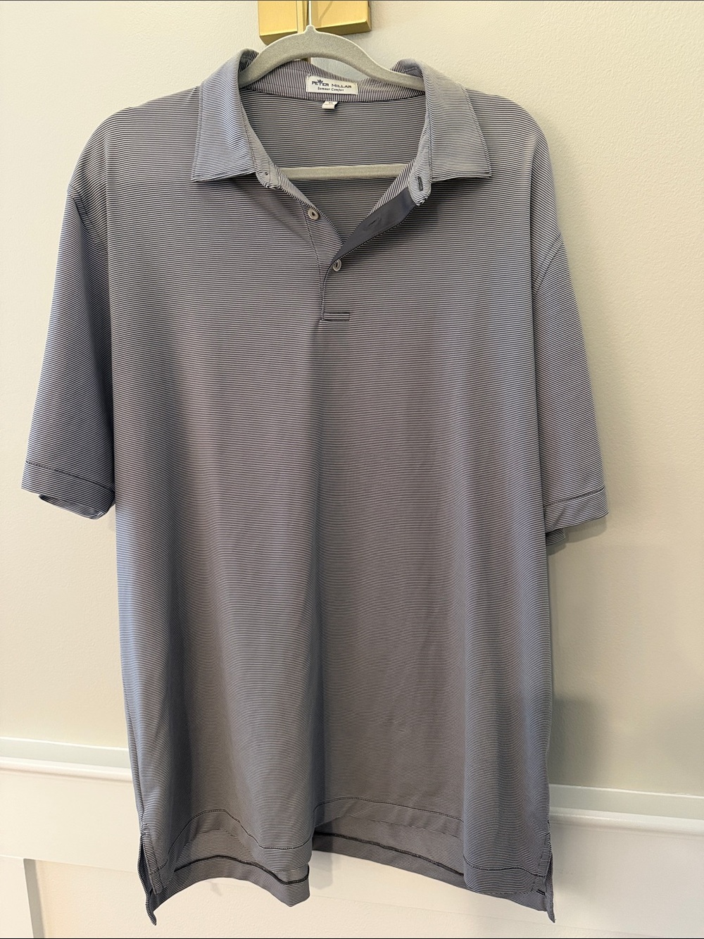 Peter Millar Men's Light Gray Short-Sleeve Polo